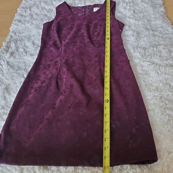 Y2K  CDC Women's Velvet  Mini Dress Size 6 Dark Purple Vintage 90s - Picture 3 of 6